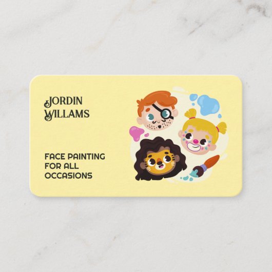 顔絵画の 名刺 (正面)