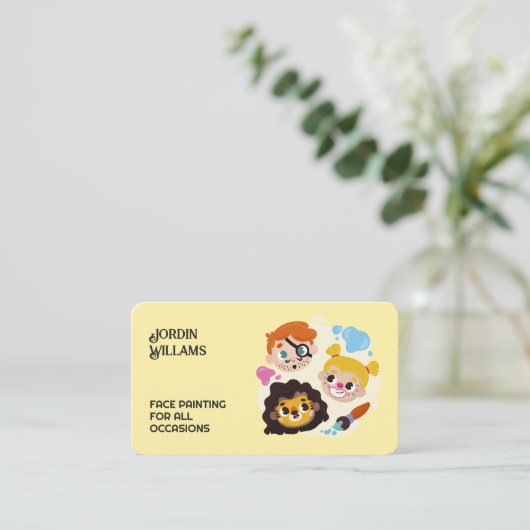 顔絵画の 名刺 (スタンド正面)