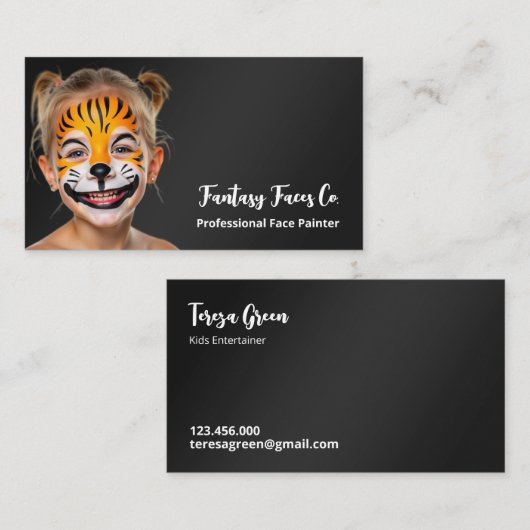 顔絵画の 名刺 (正面/裏面)