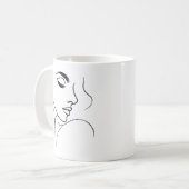 顔線スケッチ コーヒーマグカップ (正面左)
