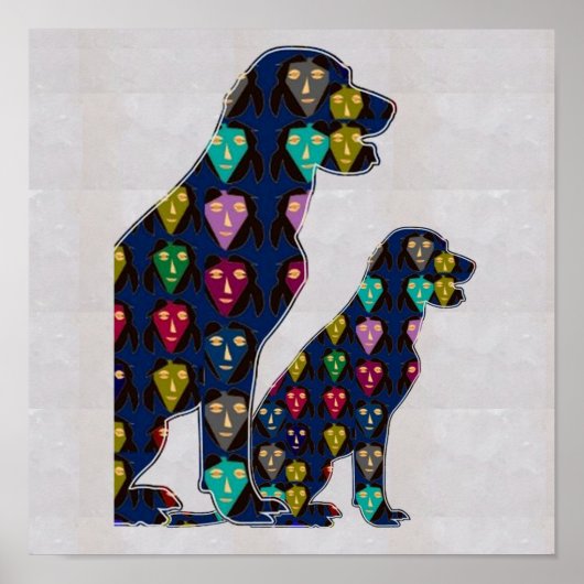 顔色彩の鮮やかラブラドール犬ペットNavinJOSHI NVN109 ポスター (正面)