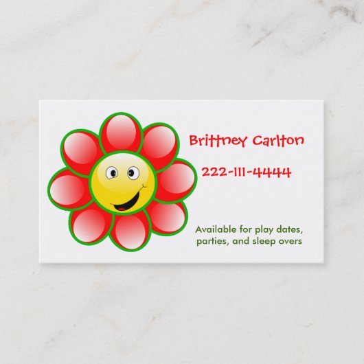 顔花札 コーリングカード (正面)