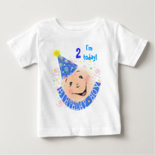 顔誕生日ボーイTシャツ ベビーTシャツ
