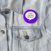 顔読の表情が見えない、青、認識度 缶バッジ (インサイチュ)