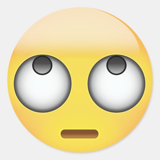 顔転がの目絵文字 ラウンドシール (正面)