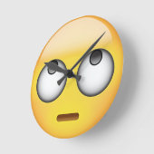 顔転がの目絵文字 ラウンド壁時計 (傾斜)