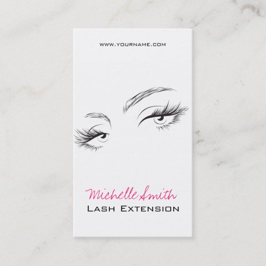 顔長い点滅Lash Extension名刺 名刺 (正面)