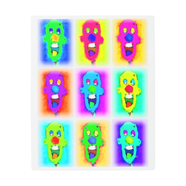 顔間抜けハゲ男タイム9 メタルプリント (正面)