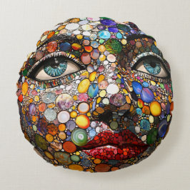 顔風変わり枕 ラウンドクッション