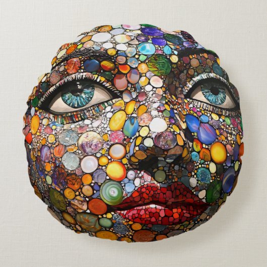 顔風変わり枕 ラウンドクッション (正面)