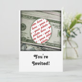 顔100ドル札!写真の追加 招待状 (スタンド正面)