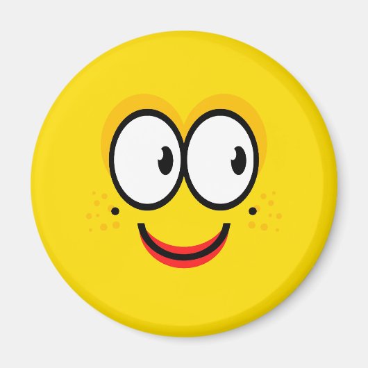 顔 – イエローマグネット マグネット (正面)