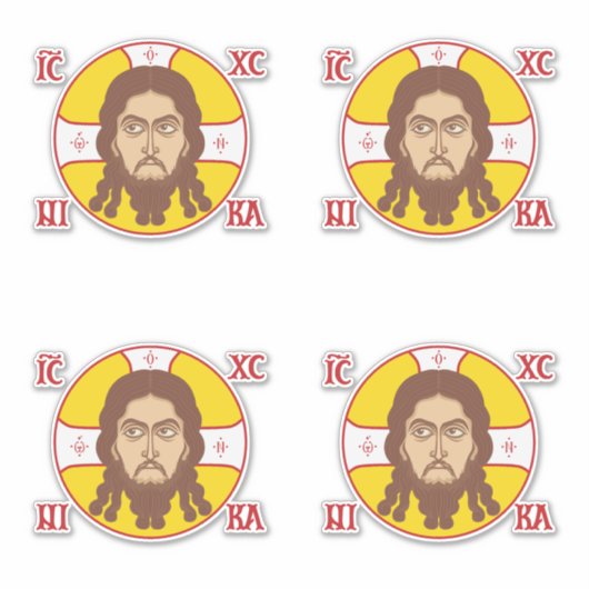 顔・オブ・イエスキリスト正教会のアイコン シール (正面)