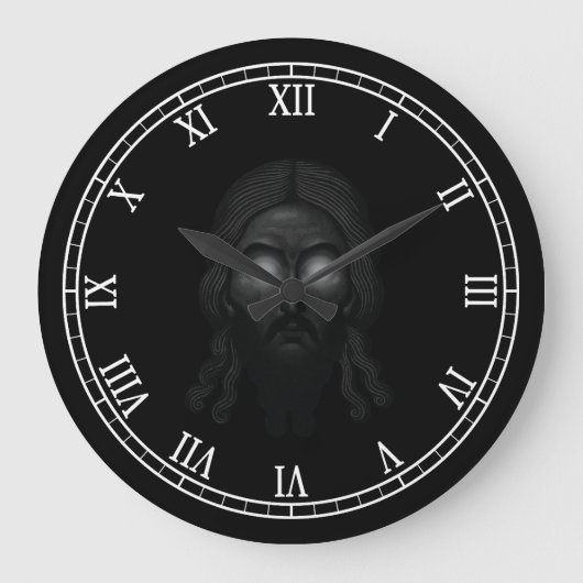 顔・オブ・イエスキリスト正統のアイコン ラージ壁時計 (正面)