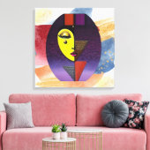 「顔・オブ・ウーマン」抽象芸術ウォールアートオンキャンバス キャンバスプリント (インサイチュ (リビング))