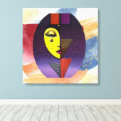 「顔・オブ・ウーマン」抽象芸術ウォールアートオンキャンバス キャンバスプリント (インサイチュ (ウッドフロア))