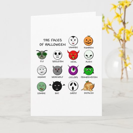 顔 カード (黄色い花)