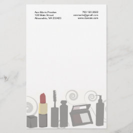 顔、ネイルは、目の化粧の美容師を打ちます 便箋