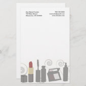 顔、ネイルは、目の化粧の美容師を打ちます 便箋 (正面/裏面)