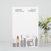 顔、ネイルは、目の化粧の美容師を打ちます 便箋 (スタンド正面)