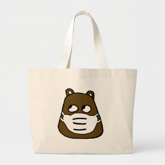 顔・マスクのGroundhog ラージトートバッグ (正面)