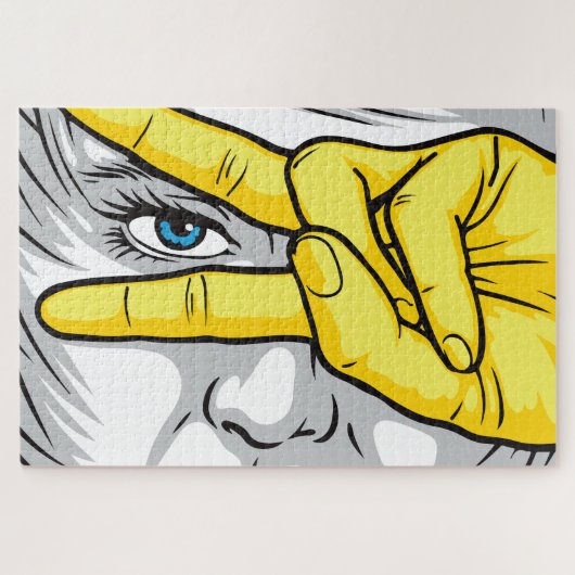 顔、手、目を通して美しいをキャプチャ ジグソーパズル (横)