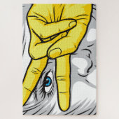 顔、手、目を通して美しいをキャプチャ ジグソーパズル (縦)