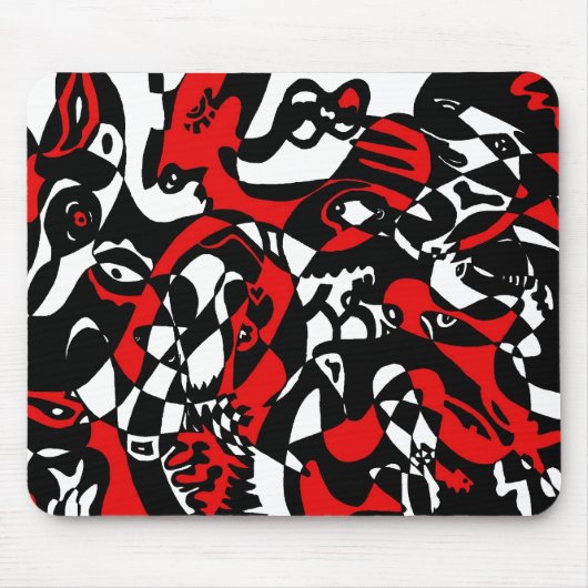「顔」抽象芸術アート マウスパッド (正面)