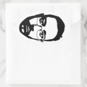 顔（楕円シール） 楕円形シール (バッグ)