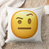 顔(片眉を上げて) - Emoji クッション (ブランケット)