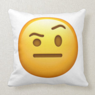 顔(片眉を上げて) - Emoji クッション