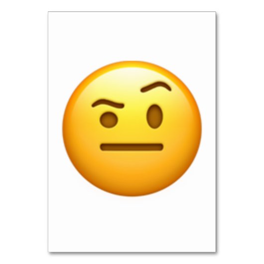 顔（片眉を上げて） - Emoji テーブルナンバー (正面)