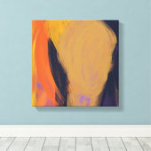 顔 – 紫とオレンジの抽象芸術アートキャンバスプリント キャンバスプリント (インサイチュ (ウッドフロア))