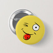 顔（舌のピアス付き） 缶バッジ (正面&裏面)