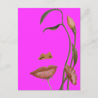 顔 花 錯覚 ポストカード