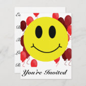 顔(赤いバルーン) 招待状 (正面/裏面)
