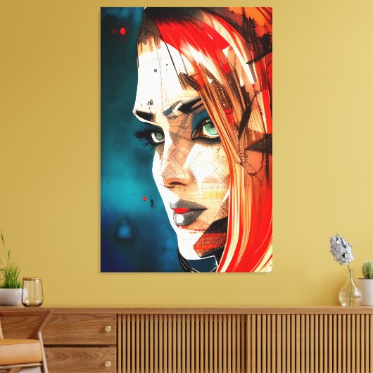 顔- 003 キャンバスプリント (インサイチュ (リビング))