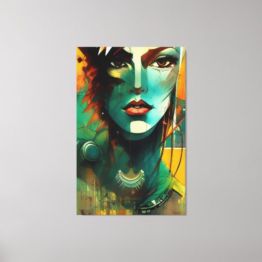 顔- 005 キャンバスプリント (正面)