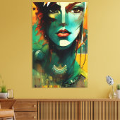 顔- 005 キャンバスプリント (インサイチュ (リビング))