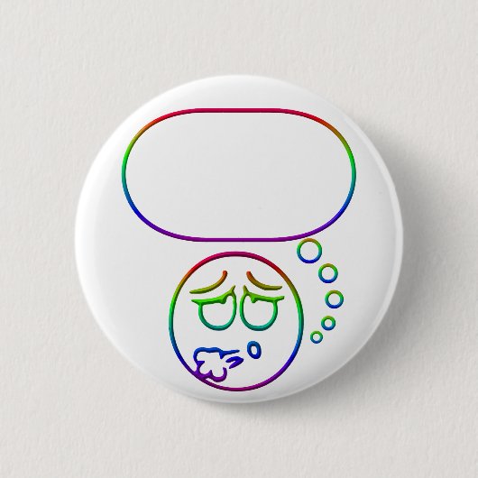 顔#10 (スピーチの泡と) 缶バッジ (正面)