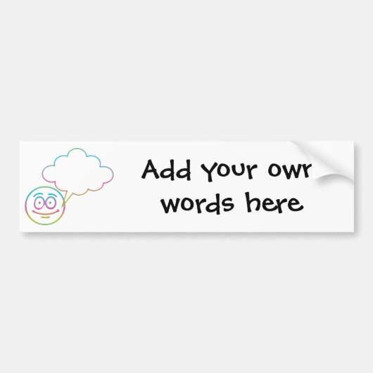 顔#1 （音声バブル付き） バンパーステッカー (正面)