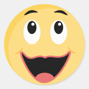 顔Emojiを搭載する学校のステッカー ラウンドシール