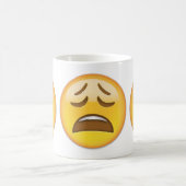 顔Emojiを疲労させて下さい コーヒーマグカップ (中央)