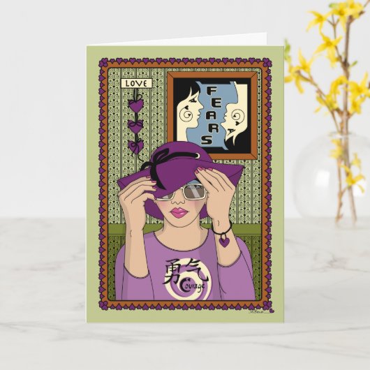 顔Fears_A_Greeting カード (黄色い花)