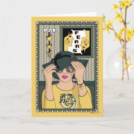 顔Fears_C_Greeting カード (黄色い花)