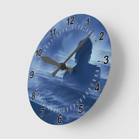 顔it単独 ラウンド壁時計 (傾斜)