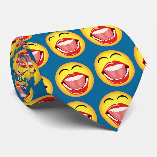 顔LOLブルーおもしろいおもしろい笑いネックタイ ネクタイ (ロール)