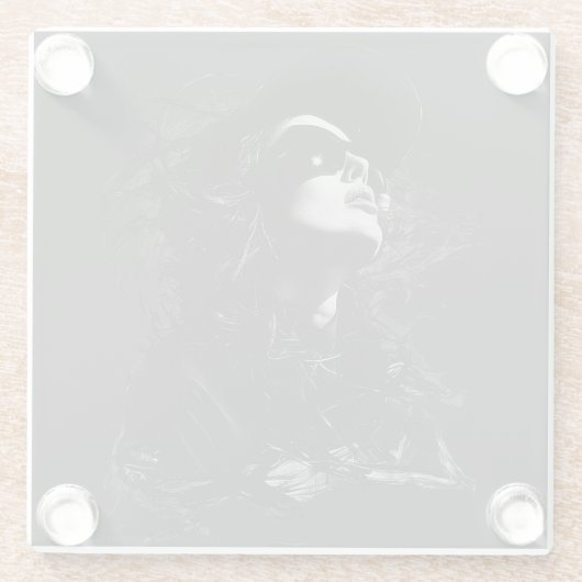 顔Tシャツ ガラスコースター (裏面)