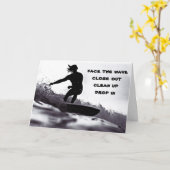 ***顔WAVE*****「ハッピーバースデー」にサーフイン カード (黄色い花)