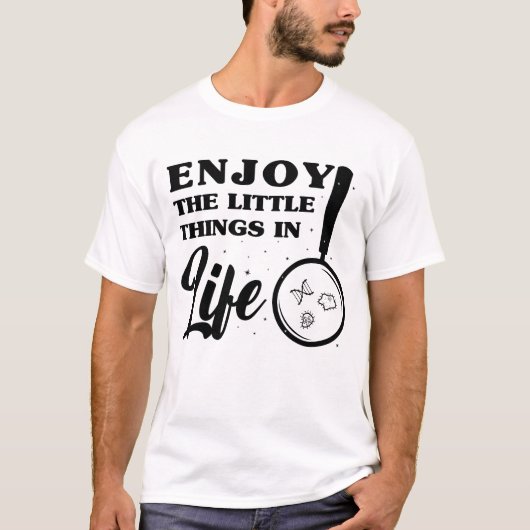 顕微鏡おもしろい、微生物学者生物学おたく Tシャツ (正面)